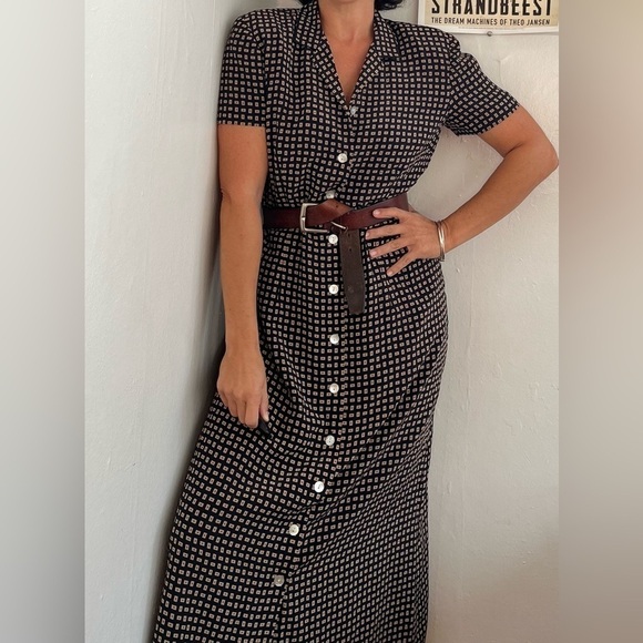Vintage Norm Thompson | 100% Silk MIDI Dress - Picture 1 of 7